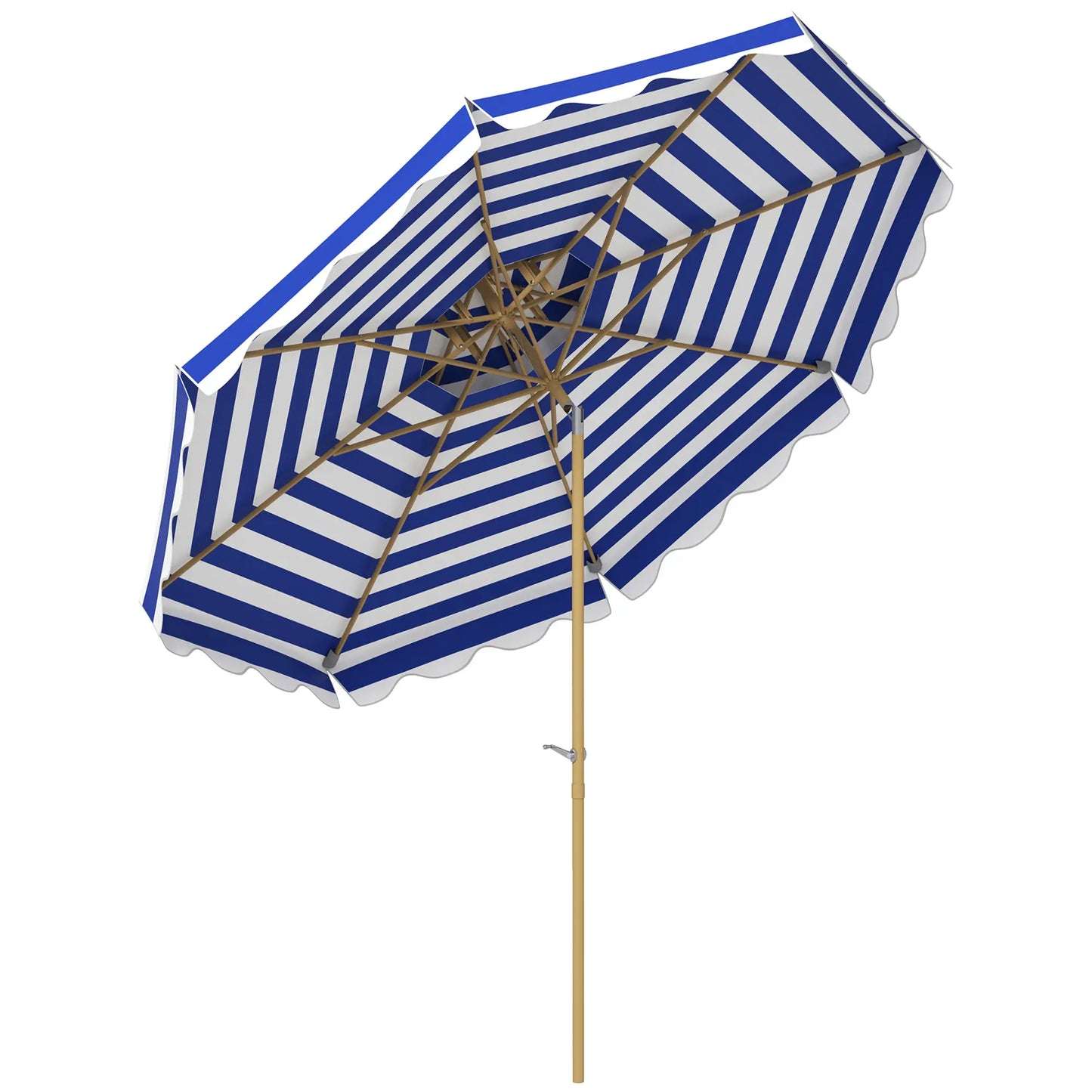 9FT Patio Umbrella with 8 Ribs, Crank, Tilt, UPF 50+, 2-Tier Vent for Garden, Deck, Poolside, Blue