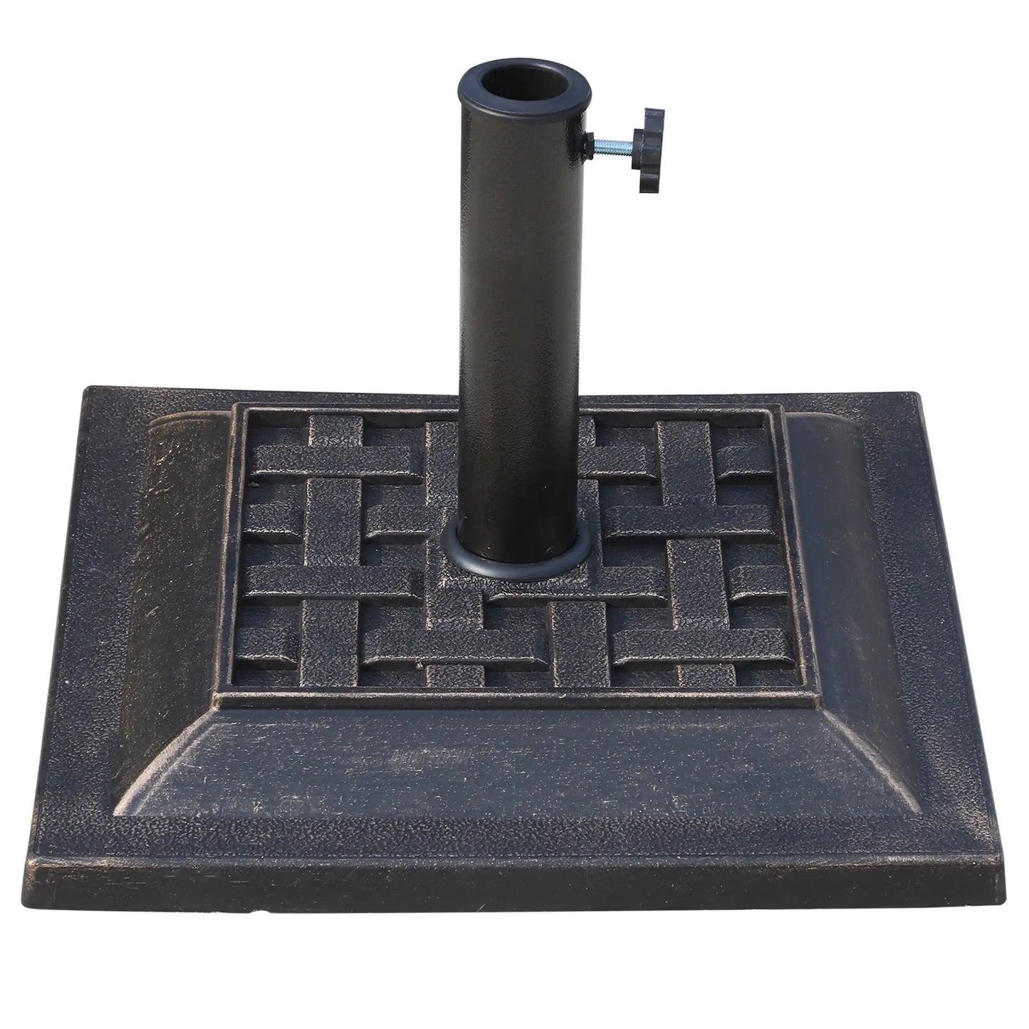 20 lbs Resin Patio Umbrella Stand Base Coated Pole Square Market Umbrella parasol Holder Bronze