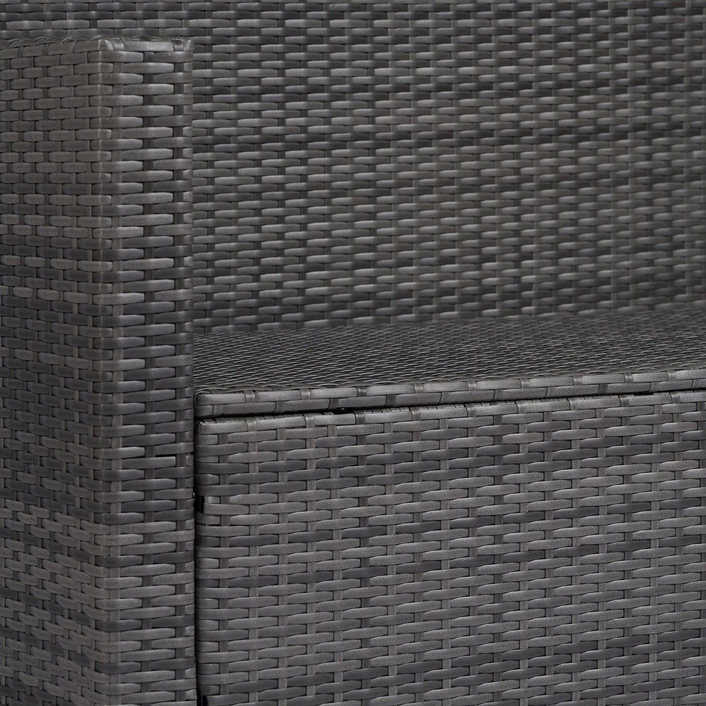 Outdoor Furniture with Table, Wicker Furniture with Loveseat and 2 Chair for Garden, Poolside, Grey