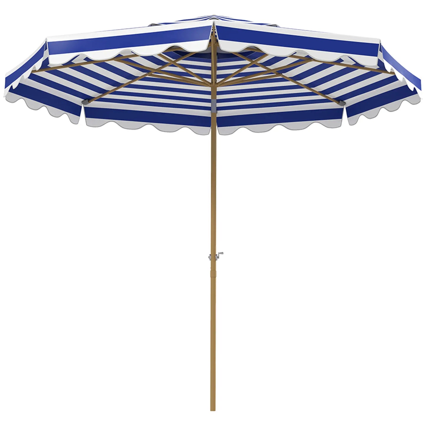 9FT Patio Umbrella with 8 Ribs, Crank, Tilt, UPF 50+, 2-Tier Vent for Garden, Deck, Poolside, Blue