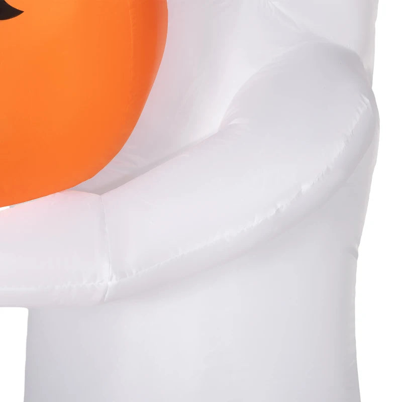 8ft Inflatable Halloween Ghost with Mirror Face Holding A Pumpkin, Outdoor Blow Up Decoration