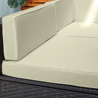 7 Pieces Patio Sofa Outdoor Wicker Sectional Patio Furniture Set, Dark Brown & Beige