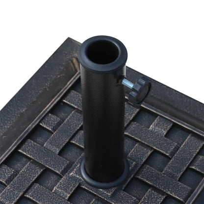 20 lbs Resin Patio Umbrella Stand Base Coated Pole Square Market Umbrella parasol Holder Bronze
