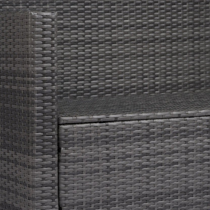 Outdoor Furniture with Table, Wicker Furniture with Loveseat and 2 Chair for Garden, Poolside, Grey