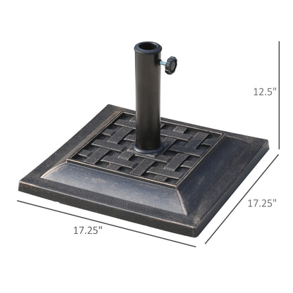 20 lbs Resin Patio Umbrella Stand Base Coated Pole Square Market Umbrella parasol Holder Bronze