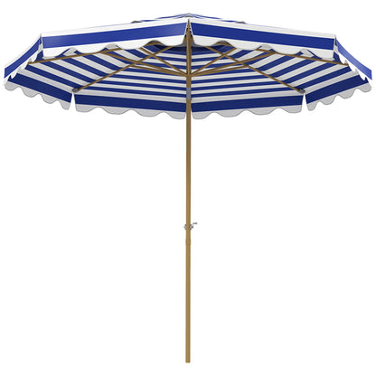 9FT Patio Umbrella with 8 Ribs, Crank, Tilt, UPF 50+, 2-Tier Vent for Garden, Deck, Poolside, Blue