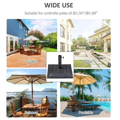 20 lbs Resin Patio Umbrella Stand Base Coated Pole Square Market Umbrella parasol Holder Bronze